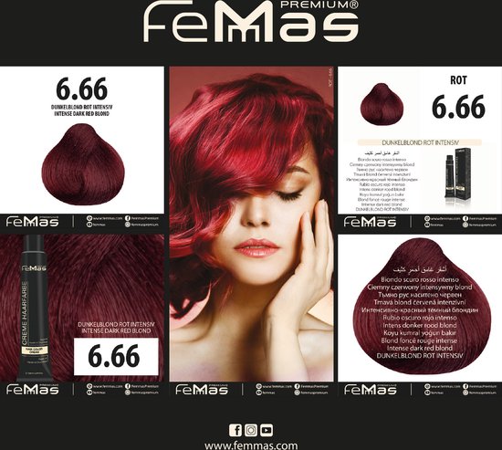 Femmas (6.66) - Haarverf - Intense Rode Donkerblond - 100ml