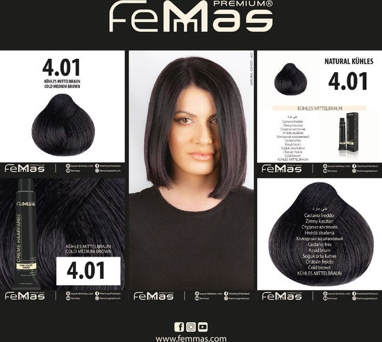 Femmas (4.01) - Haarverf - Medium Bruine - 100ml