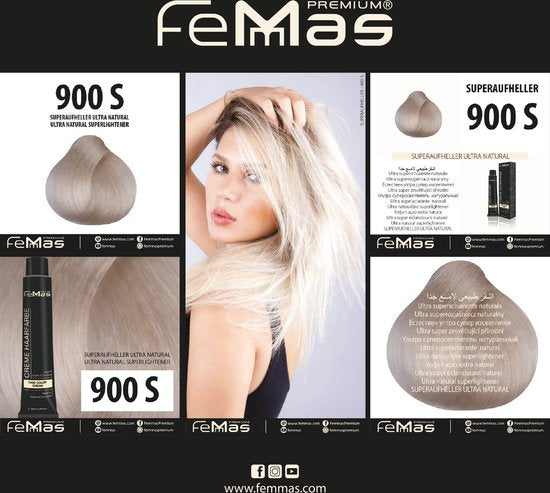 Femmas (900S) - Haarverf - Super Lightener Ultra Natuurlijk - 100ml