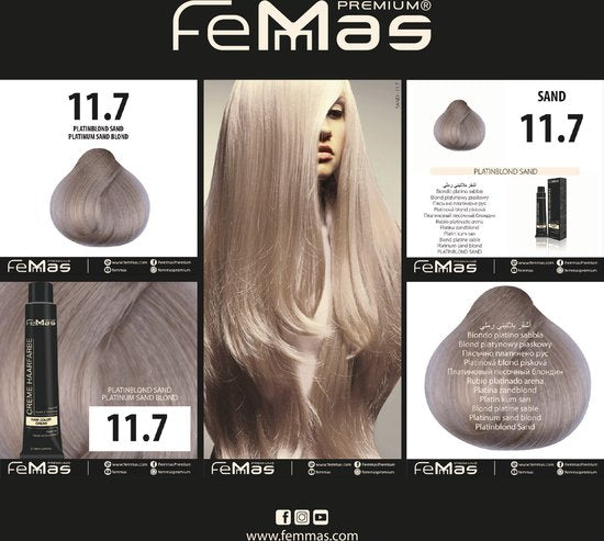 Femmas (11.7) - Haarverf - Platinablond Zand - 100ml