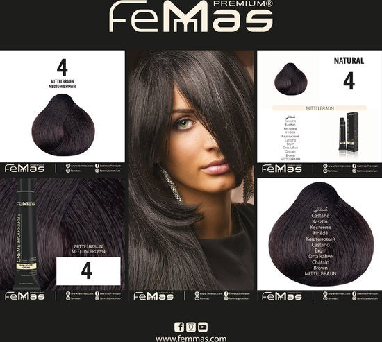 Femmas (4) - Haarverf - middenbruin 100ml