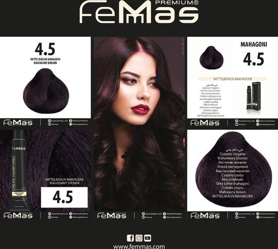 Femmas (4.5) - Haarverf -Medium mahoniebruin - 100ml
