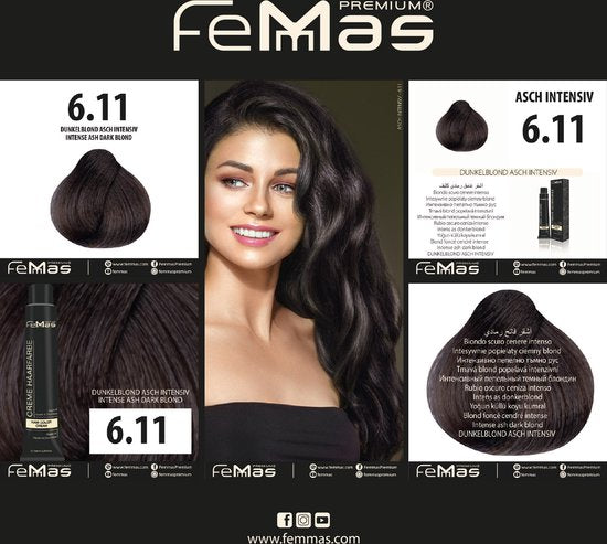 Femmas (6.11) - Haarverf - Intensieve donkere asblonde - 100ml