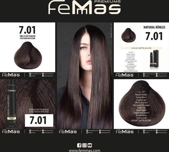 Femmas (7.01) -Haarverf - Koel Middenblond - 100ml