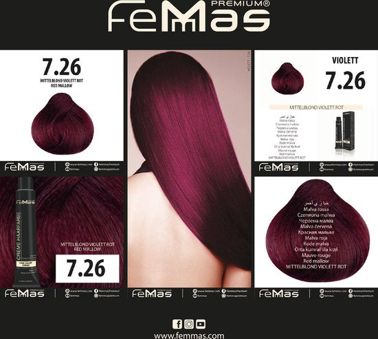 Femmas (7.26) - Haarverf - Middenblond Paars Rood - 100ml