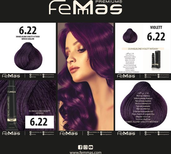 Femmas (6.22) - Haarverf - Intense violette donkerblond - 100ml