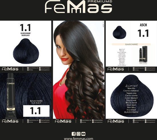 Femmas (1.1) - Haarverf - Blauw Zwart - 100ml