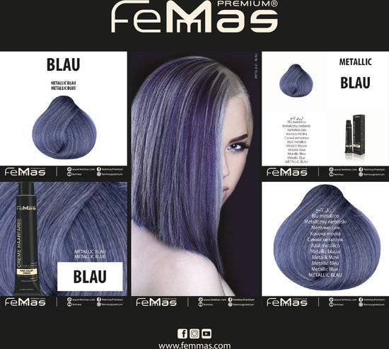 Femmas (Blauw) - Haarverf - Metallic - 100ml
