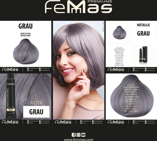 Femmas (Grijs) - Haarverf - Metallic - 100ml