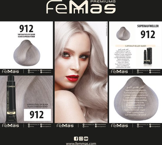 Femmas (912) - Haarverf - Super Brightener Zilver - 100ml