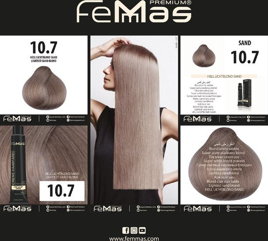Femmas (10.7) - Haarverf - Licht Blond Zand - 100ml