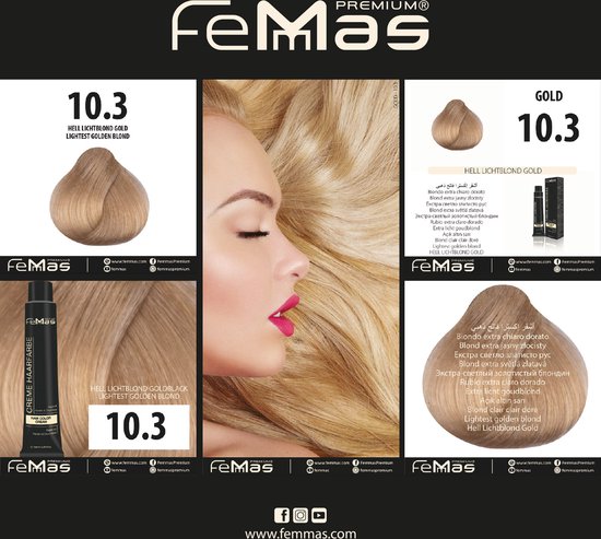 Femmas (10.3) - Haarverf - Licht Licht Blond Goud - 100ml
