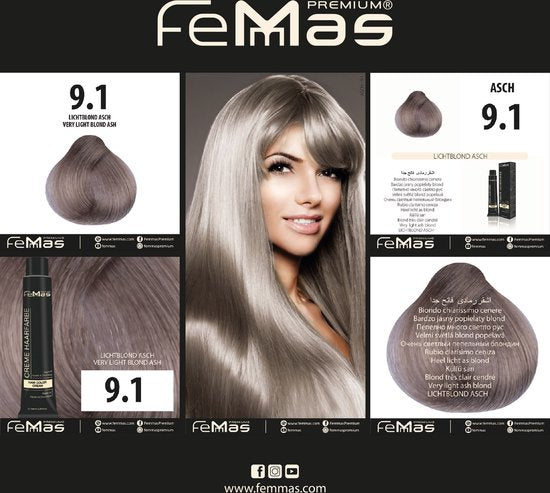Femmas (9.1) - Haarverf - Lichtblond As - 100ml