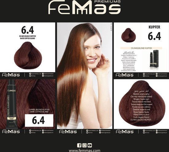 Femmas (6.4) - Haarverf - Donkerblond Koper - 100ml