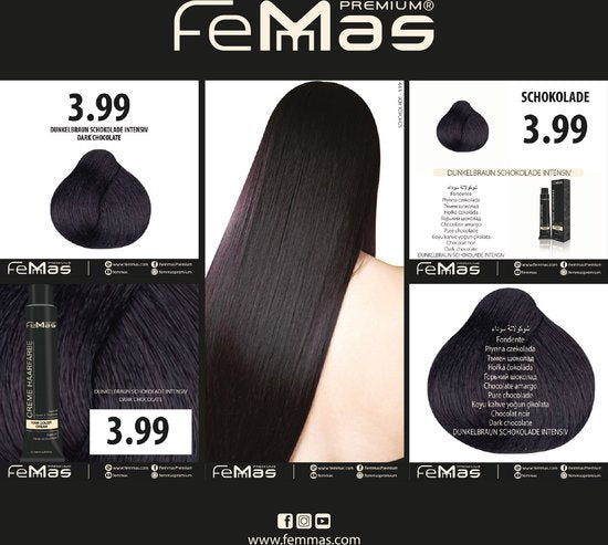 Femmas (3.99) - Haarverf - Intens donkere chocoladebruin - 100ml