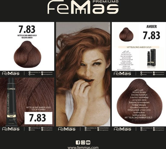 Femmas (7.83) -Haarverf - Middenblond Amber Goud - 100ml