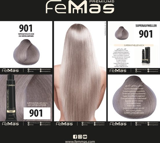 Femmas (901) - Haarverf - Super Brightener Ash - 100ml