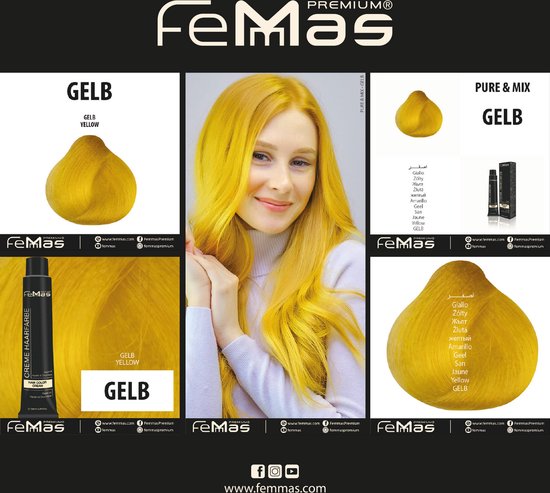 Femmas (Geel) - Haarverf - Pure & Mix - 100ml