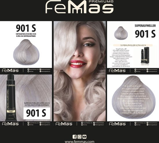Femmas (901S) - Haarverf - Super Brightener Ultra Ash - 100ml