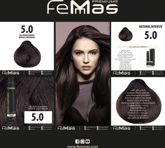 Femmas (5.0) - Haarverf - Intensief Lichtbruin - 100ml