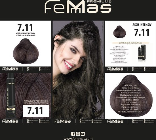 Femmas (7.11) - Haarverf - Medium Blonde As Intensief - 100ml