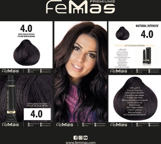 Femmas (4.0) - Haarverf - intensief middenbruin - 100ml