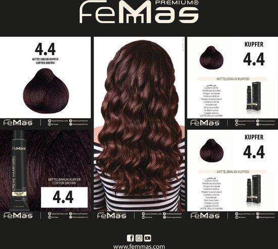 Femmas (4.4) - Haarverf - Medium koperbruin - 100ml
