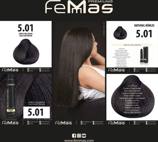Femmas (5.01) - Haarverf - Koel Lichtbruin - 100ml