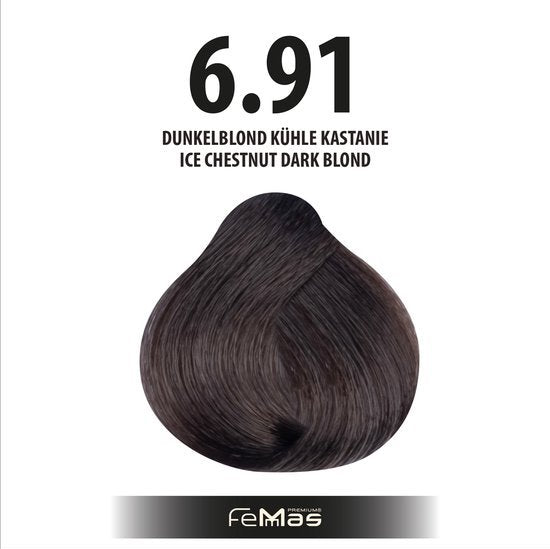 FemMas (6.91) - Haarverf - Donkerblond Koel Kastanje - 100ml