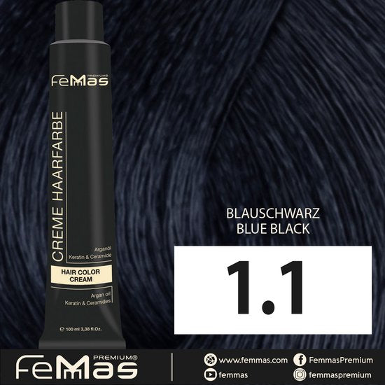 Femmas (1.1) - Haarverf - Blauw Zwart - 100ml