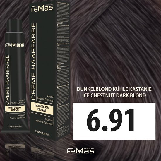 FemMas (6.91) - Haarverf - Donkerblond Koel Kastanje - 100ml