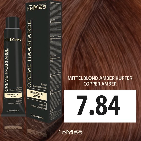 Femmas (7.84) - Haarverf - Middenblond Amber Koper - 100ml