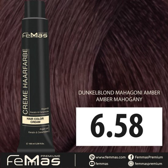 Femmas (6.58) - Haarverf - Donker mahonie amberblond - 100ml