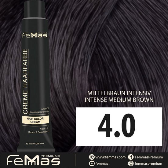 Femmas (4.0) - Haarverf - intensief middenbruin - 100ml