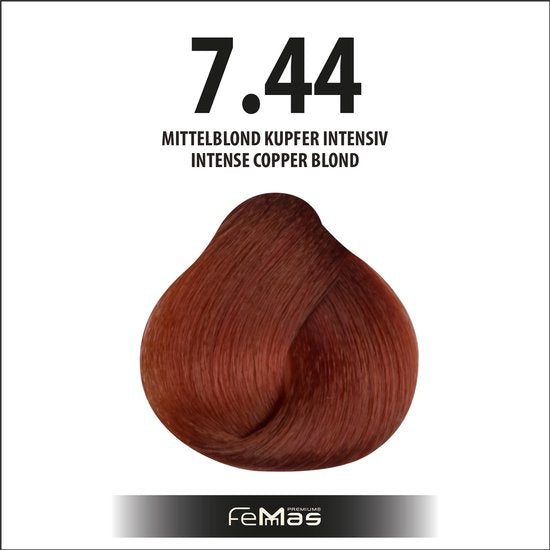 Femmas (7.44) - Haarverf - Medium Blond Koper Intens - 100ml