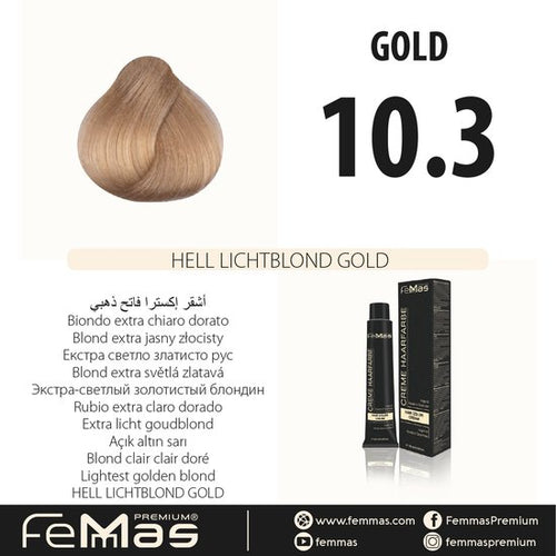 Femmas (10.3) - Haarverf - Licht Licht Blond Goud - 100ml