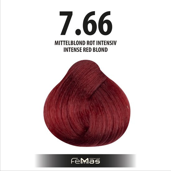 Femmas (7.66) - Haarverf - Medium Blond Rood Intens - 100ml