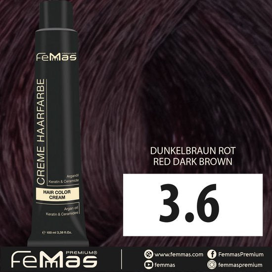 Femmas (3.6) - Haarverf - Donkerbruin Rood - 100ml