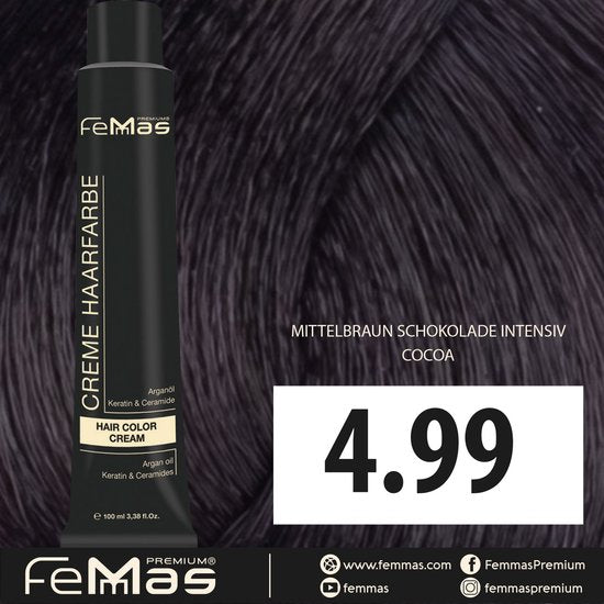 Femmas (4.99) - Haarverf - Intense chocolade middenbruine - 100ml