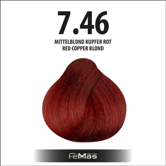 Femmas (7.46) -Haarverf - Middenblond Koperrood - 100ml