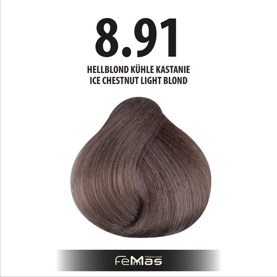 Femmas (8.91) - Haarverf - Lichtblond Koel Kastanje - 100ml