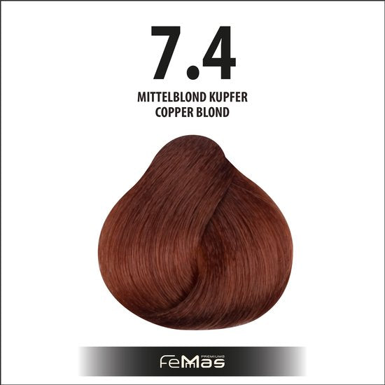 FemMas (7.4) - Haarverf - middenblond koper - 100ml