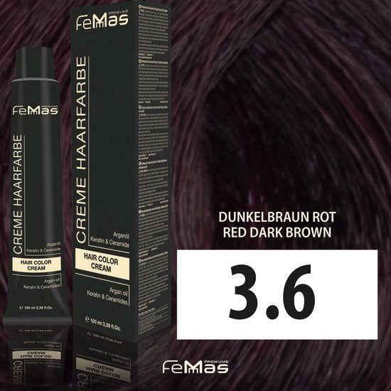 Femmas (3.6) - Haarverf - Donkerbruin Rood - 100ml