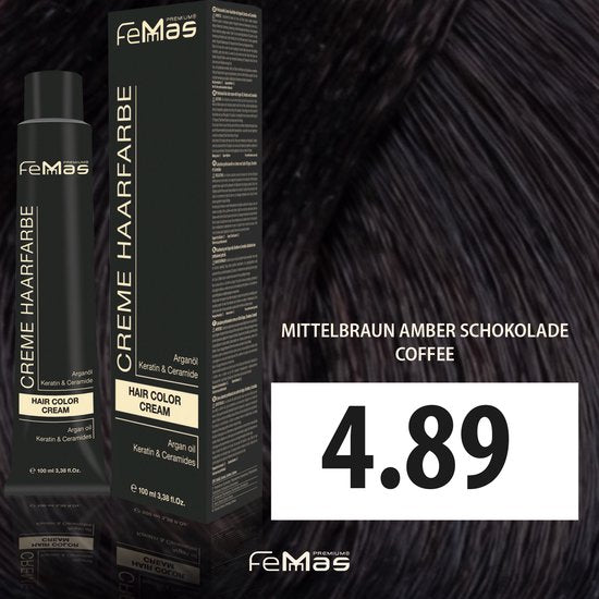 Femmas (4.89) - Haarverf - Chocolade Amber Middenbruin - 100ml