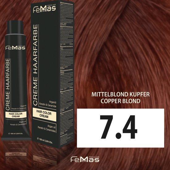 FemMas (7.4) - Haarverf - middenblond koper - 100ml