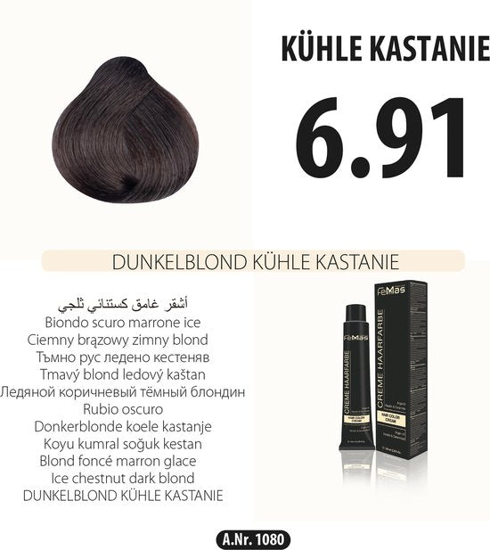 FemMas (6.91) - Haarverf - Donkerblond Koel Kastanje - 100ml