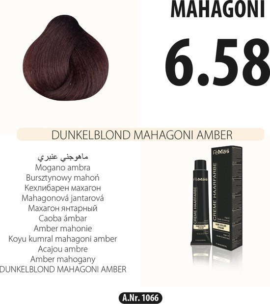 Femmas (6.58) - Haarverf - Donker mahonie amberblond - 100ml
