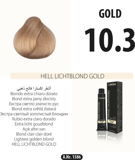 Femmas (10.3) - Haarverf - Licht Licht Blond Goud - 100ml