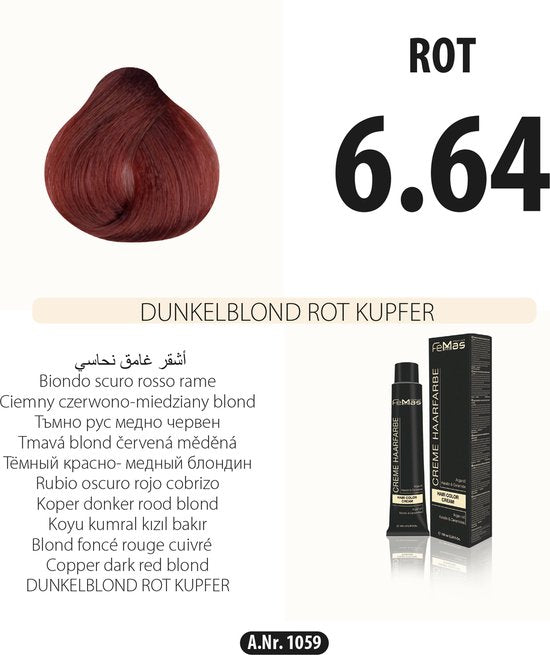 Femmas (6.64) - Haarverf - Koperrood Donkerblond - 100ml