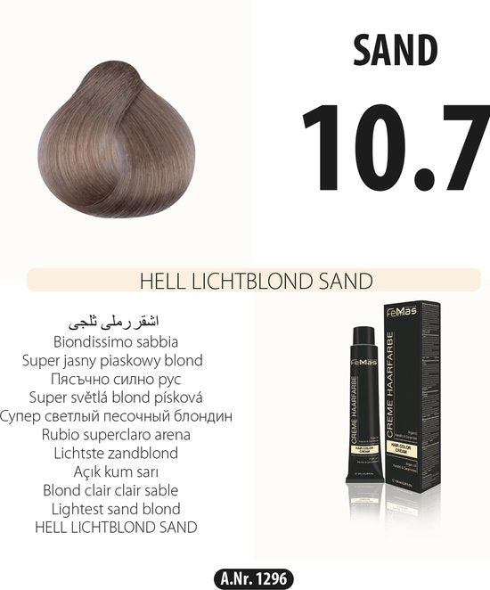 Femmas (10.7) - Haarverf - Licht Blond Zand - 100ml